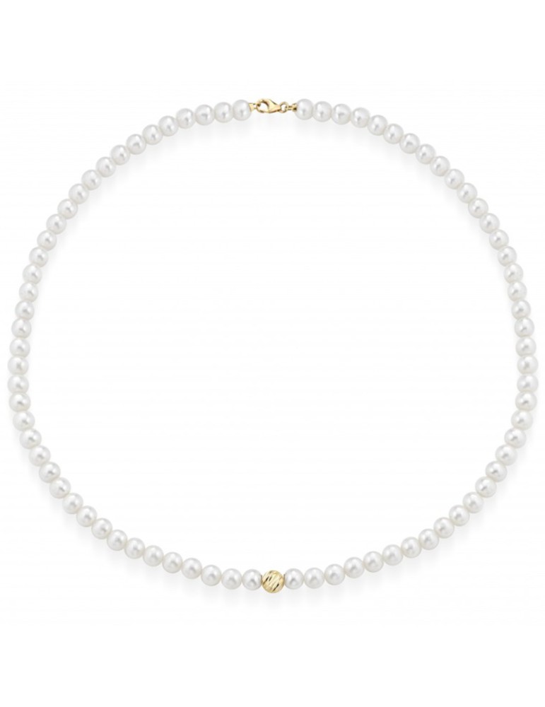 Collana Lelune - Perle 5-5,5 mm - Sfera in Oro Giallo 18Kt -LLNK013552