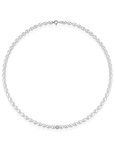 Collana Lelune - Perle 4,5 - 5 mm - Oro Bianco 18kt - LLNK01.50.RS.K6