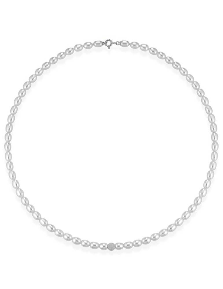 Lelune Necklace - Pearls 4.5 - 5 mm - 18kt White Gold - LLNK01.50.RS.K6