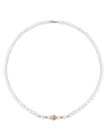 Collana Lelune - Perle 5,5-6mm - Sfere in Oro Rosa 18 carati -LLNK2944
