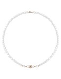 Lelune Necklace - 5.5-6mm Pearls - 18k Rose Gold Spheres -LLNK2944