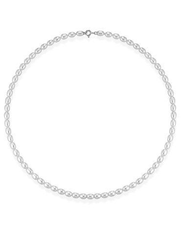 Lelune Necklace - Pearls 4.5 - 5 mm - 18kt White Gold - LLNK50.6.RS.K6
