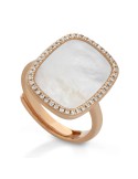 Anello Lelune Glamour-Regolabile-Rose Gold-Madreperla-Zirconi-LGRN756.1