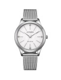 Orologio Citizen-Maglia Milano Silver-34mm-Bianco-Cristalli-EM122082A