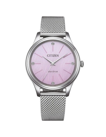 Orologio Citizen-Maglia Milano Silver-34mm-Rosa-Cristalli-EM122082A
