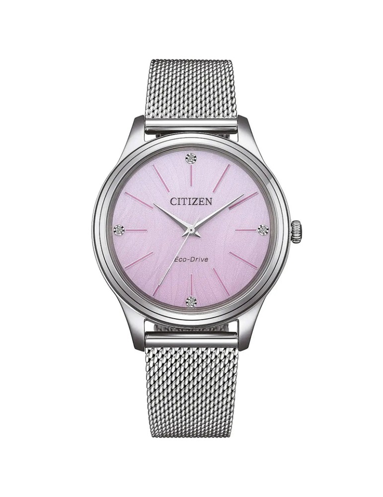 Citizen Watch-Maglia Milano Silver-34mm-Pink-Crystals-EM122082A