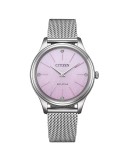 Orologio Citizen-Maglia Milano Silver-34mm-Rosa-Cristalli-EM122082A