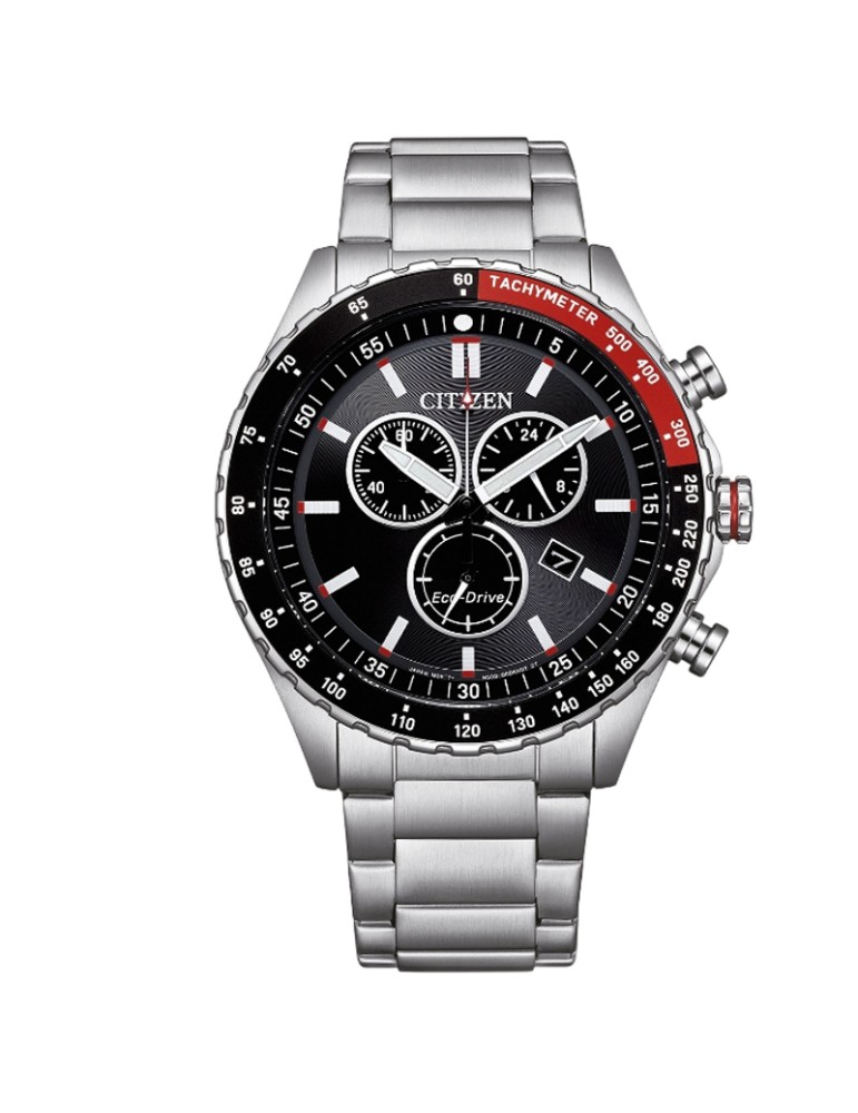 Citizen Eco-Drive Marine Chrono Sport 43mm Black Red Watch - 0