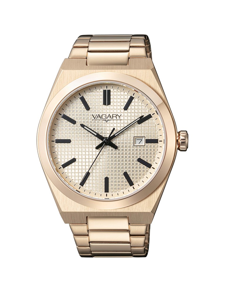 Vagary Watch - Rose Gold - 40mm - Textured White - IB9-221-11