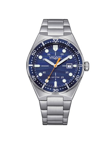 Vagary Watch - Aqua39 - Time and Date - Silver - 39mm-Blue-IB9-514-71