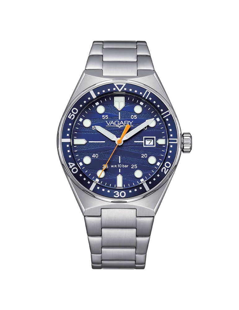 Orologio Vagary - Aqua39 - Tempo e Data - Silver - 39mm-Blu-IB9-514-71