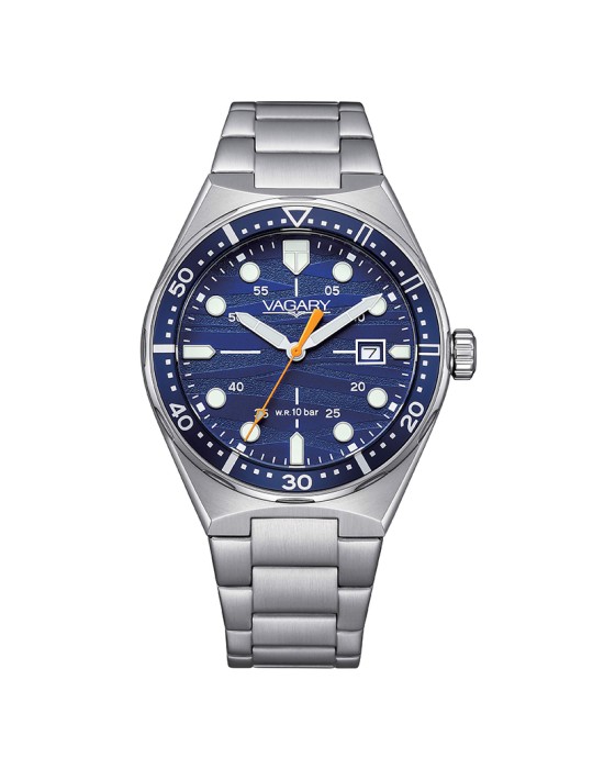 Orologio Vagary - Aqua39 - Tempo e Data - Silver - 39mm-Blu-IB9-514-71