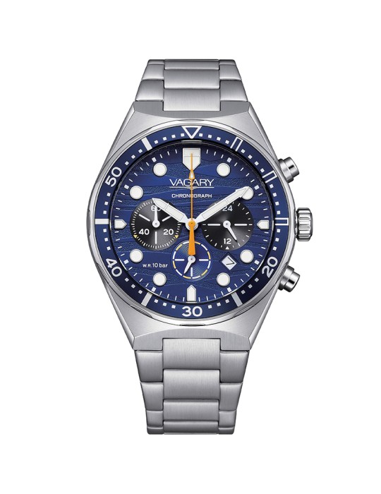 Orologio Vagary - Aqua39 - Cronografo - Silver - 40mm - Blu-IV2-214-71