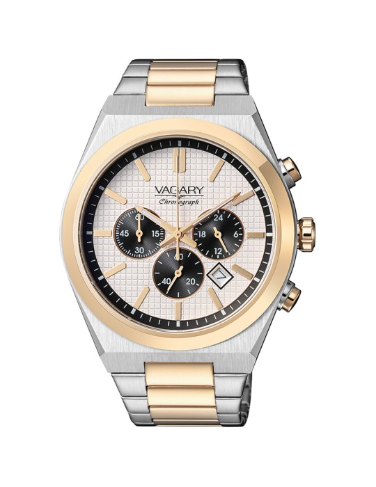 Vagary Watch - Chrono - Two-tone - Silver and Gold - 41mm - IV4-934-11