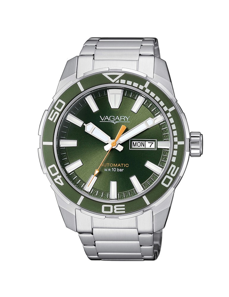 Orologio Vagary da Uomo - Argento - 43mm - Verde - IX3-416-41
