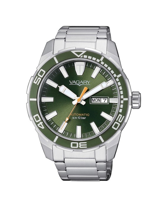 Vagary Men's Watch - Silver - 43mm - Green - IX3-416-41