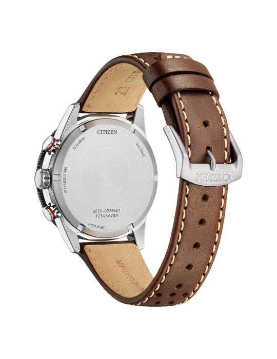 Orologio Citizen Eco-Drive - Racing Vintage Cronografo 40mm Marrone Bianco - 0