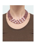 Giadan Necklace - 925% Gold Plated Silver - Brown Jade -Kunzite-GIADAN77