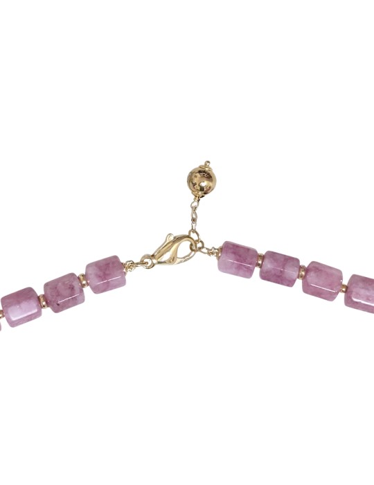 Collana Giadan-Argento 925% Dorato-Quarzo Rosa-Perle Barocche-GIADAN79