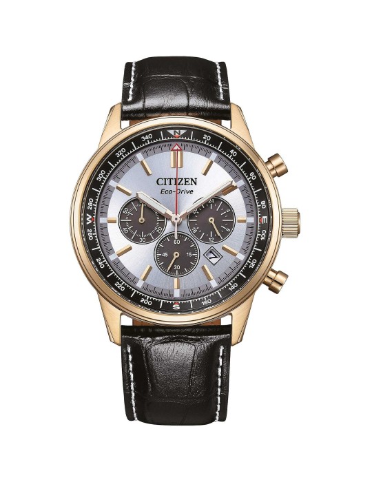 Orologio Citizen Eco-Drive - Aviator Cronografo 42mm Dorato Argento - 0