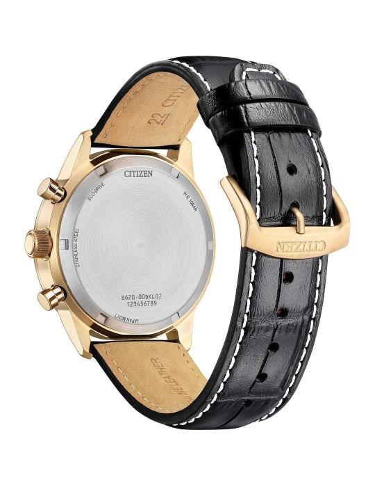 Citizen Eco-Drive Aviator Chronograph Watch 42mm Gold Silver - 0