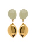 Orecchini Rosso Prezioso - Argento 925% Dorato - Legno Verde - 25859OG