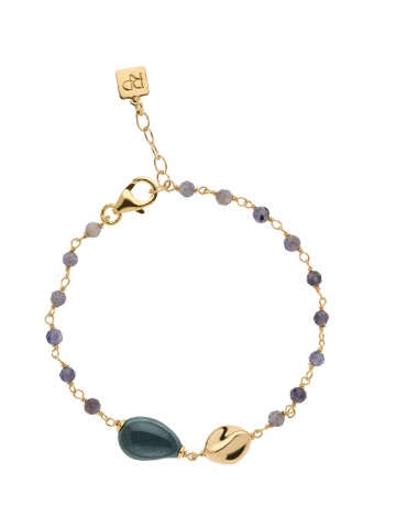 Precious Red Bracelet - 925% Gold Plated Silver - Iolite Wood - BC25613BLFW