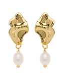 Precious Red Earrings - 925% Gold Plated Silver - Pearl - OC25054EUFW