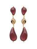 Orecchini Rosso Prezioso - Argento 925% Dorato-Legno Rosso-OC25619BLFW