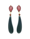 Precious Red Earrings - 925% Gold Plated Silver - Green Iolite - OC25620BLFW