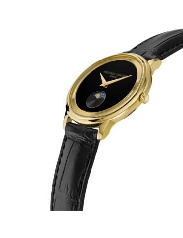 Frederique Constant Classics Moneta 37mm Black Gold Moon Phase Watch - 0 2