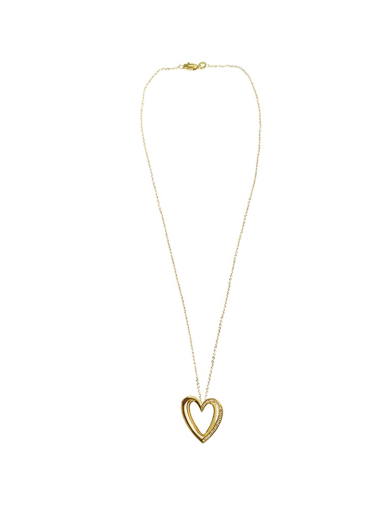 Collana Comete - in Oro Giallo 18 Carati Cuore con Diamanti Naturali 0,06 carati - 0