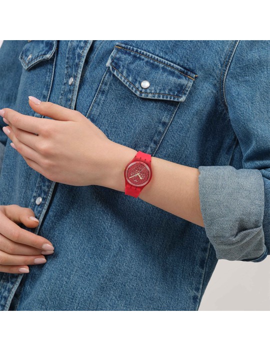 Swatch Watch - Love in Scarlet - Red - 34mm - Hearts - SO28Z122