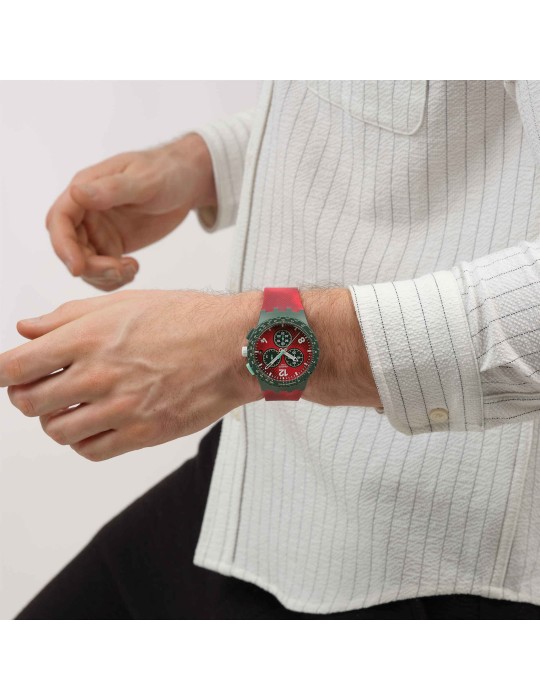 Orologio Swatch - Cronografo - Mimetico Rosso - 42mm - SUSG410