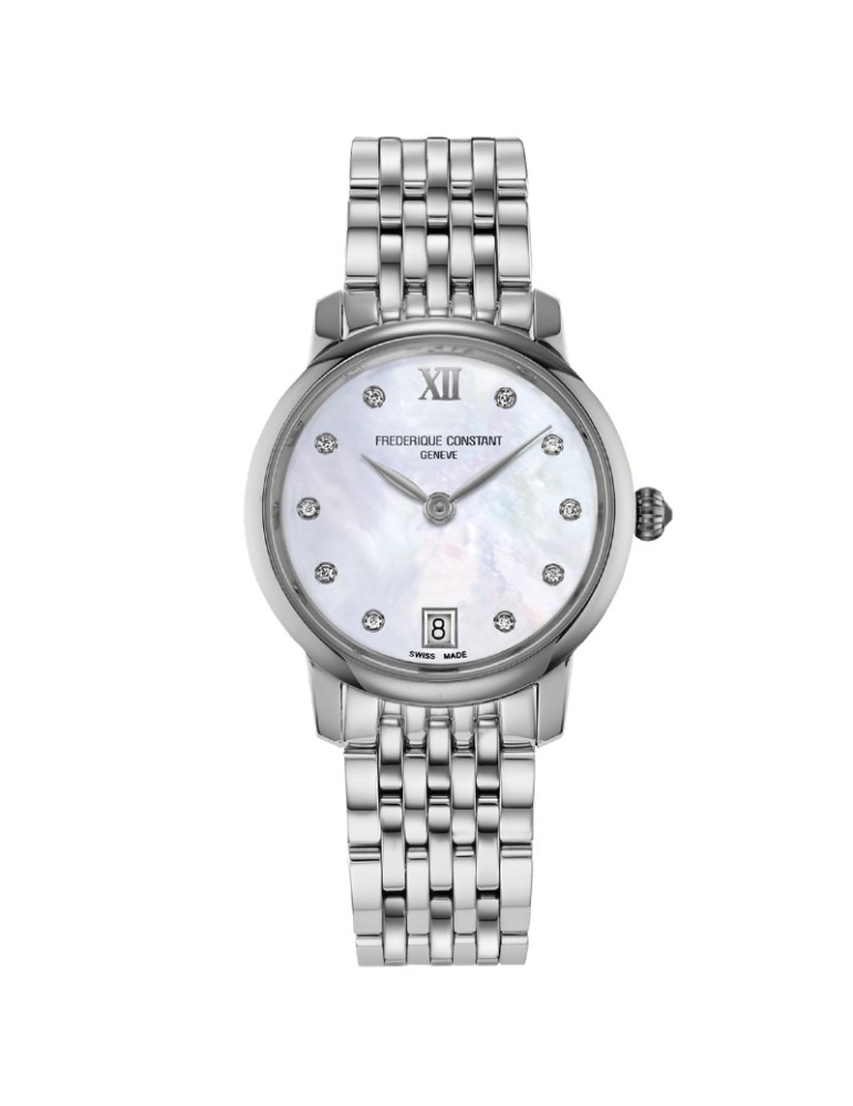 Orologio Frederique Constant - Classics Slimline Ladies 30mm Madreperla con Diamanti Naturali - 0