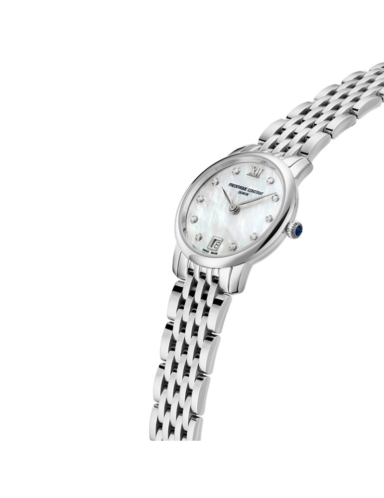 Orologio Frederique Constant - Classics Slimline Ladies 30mm Madreperla con Diamanti Naturali - 0