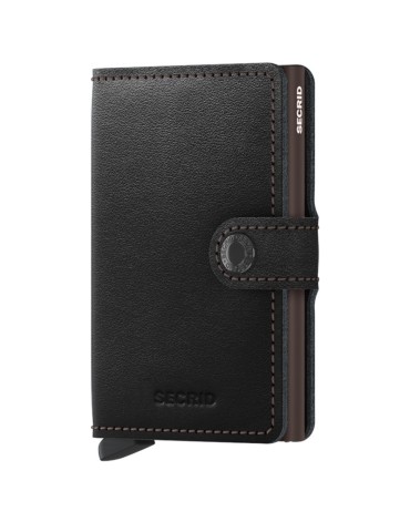 Portafoglio Secrid -Pelle Nera e Marrone-Bottone e Tasto-8718215284512
