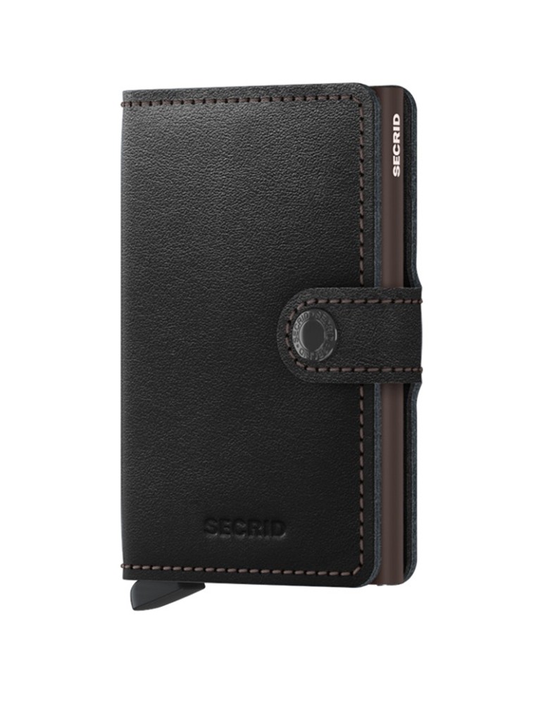 Secrid Wallet - Black and Brown Leather - Button and Key-8718215284512