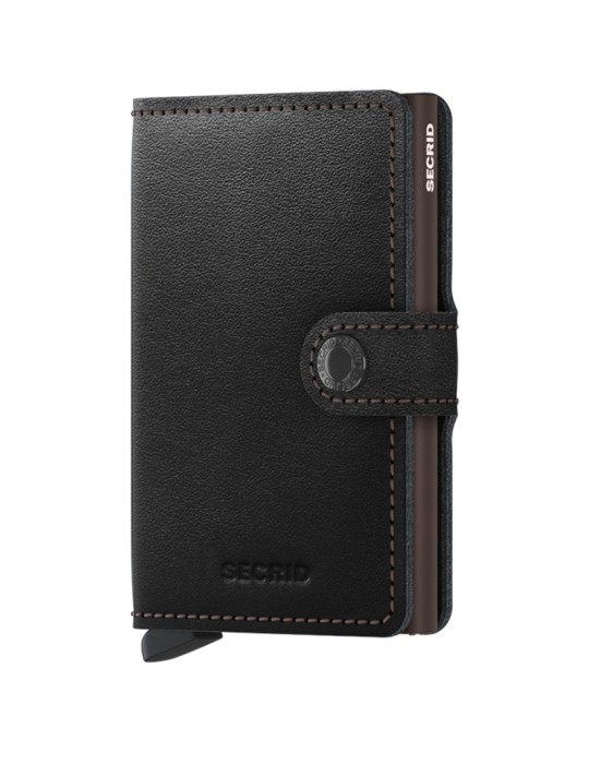 Portafoglio Secrid -Pelle Nera e Marrone-Bottone e Tasto-8718215284512