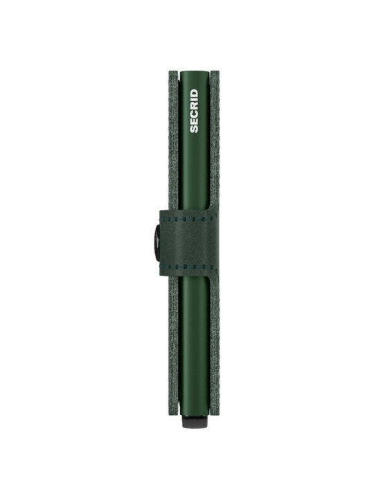 Portafoglio Secrid -Pelle Verde Liscia - Bottone e Tasto-8718215286707
