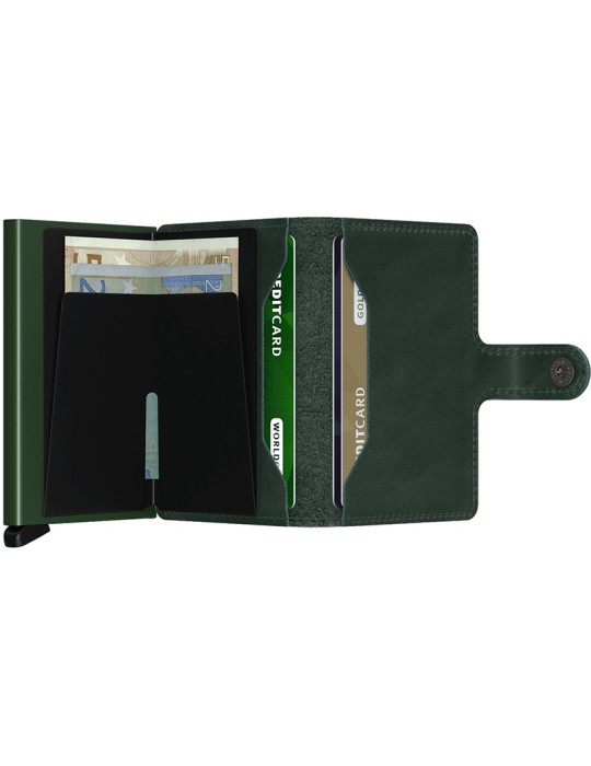 Secrid Wallet - Smooth Green Leather - Button and Key - 8718215286707