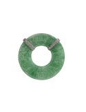 Ciondolo Picca - Giada Verde e Diamanti Naturali - 0