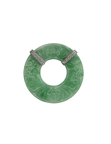 Ciondolo Picca - Giada Verde e Diamanti Naturali - 0 2