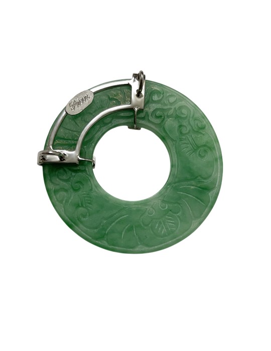 Pike Pendant - Green Jade and Natural Diamonds - 0
