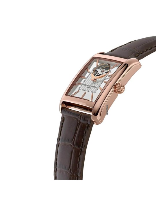 Frederique Constant Classics Carrée Heart Beat Automatic 33mm Rose Gold Watch with Visible Movement - 0