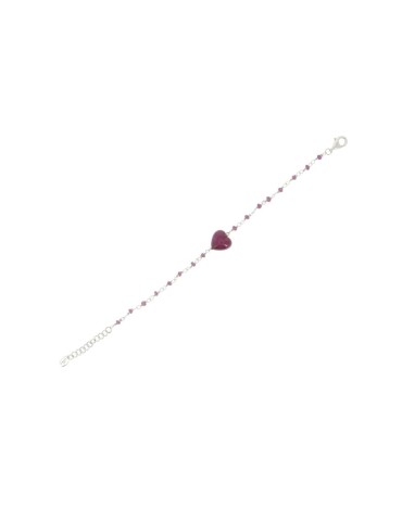 Bracciale Pesavento - Brio in Argento 925% con Pendente Cuore Smalto Rouge Noir - 0