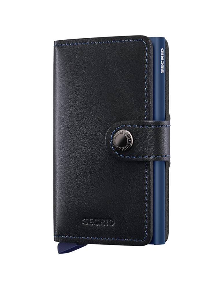 Secrid Wallet - Leather - Button - Black and Blue Button -8721077500423
