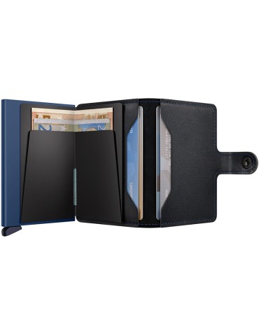 Portafoglio Secrid - Pelle - Bottone - Tasto Nero e Blu -8721077500423 2