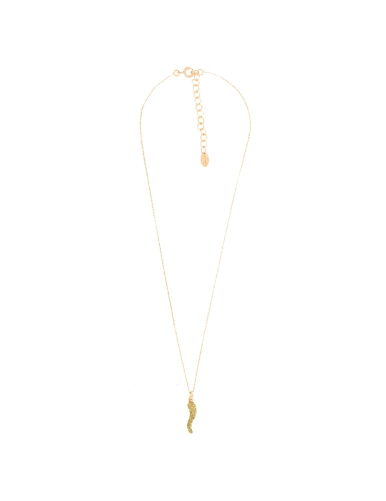 Collana Pesavento - Giallo Mondo in Argento 925% con Ciondolo Cornetto Polvere Giallo Nard - 0