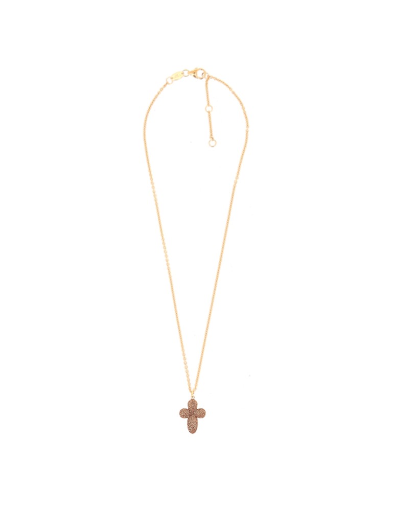 Pesavento Necklace - Yellow World in 925% Silver with Yellow Flower Cross Nard - 0
